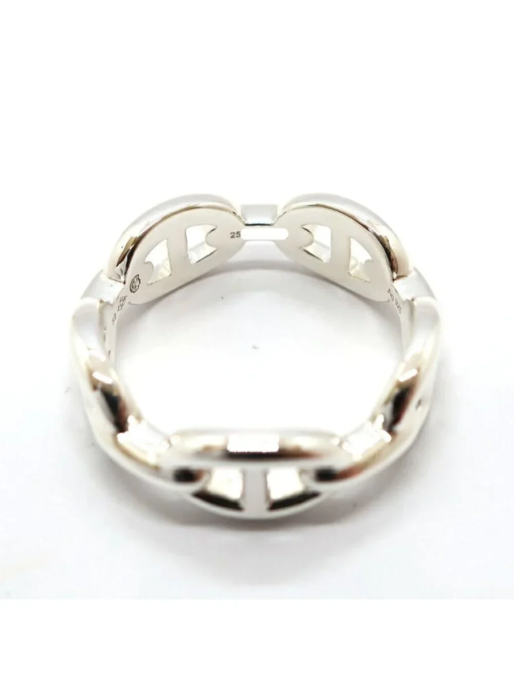 Hermes Heaven Chaine D'ancre Ring PM Small 59 Silver